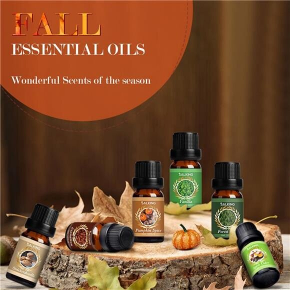 SALKING Autumn Fragrance Oils, Premium Fall Essential Oils for Diffuser, - Picture 2 of 7